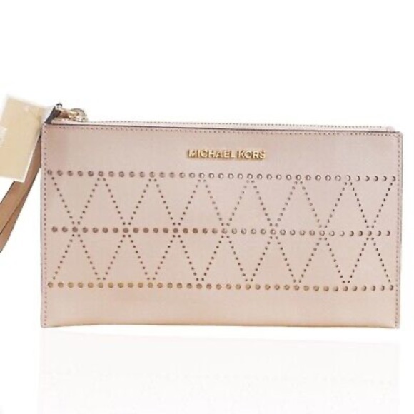 Michael Kors Jet Set Large Wristlet Dusty Pink - Picture 2 of 11